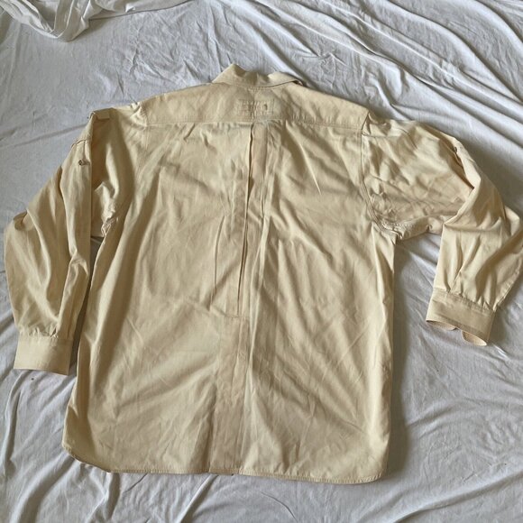 Orvis Mens Beige Long Sleeve Button-Up Shirt Utility Pockets Size L Hunting 100% - Picture 10 of 12